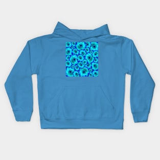 Blue floral pattern Kids Hoodie